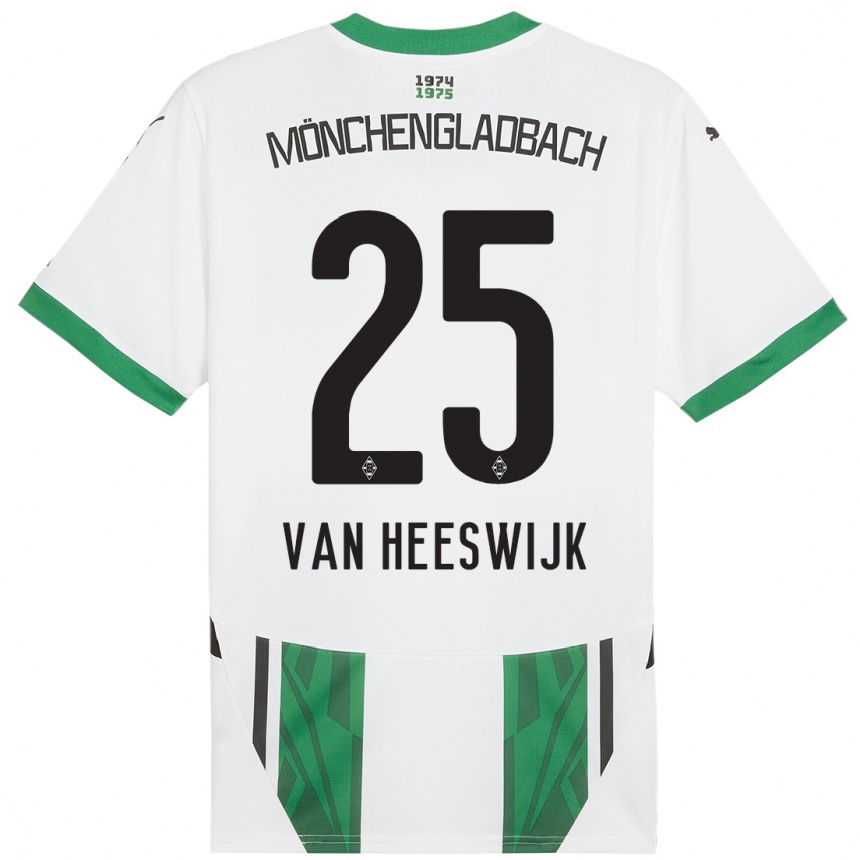 Homme Football Maillot Amber Van Heeswijk #25 Blanc Vert Tenues Domicile 2024/25 Canada