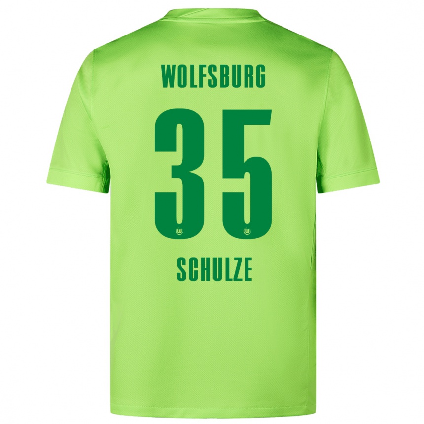 Men Football Philipp Schulze #35 Fluorescent Green Home Jersey 2024/25 T-Shirt Canada