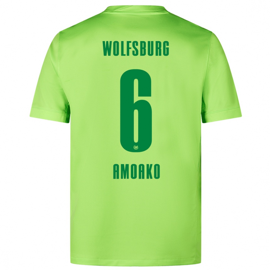 Men Football Kofi Jeremy Amoako #6 Fluorescent Green Home Jersey 2024/25 T-Shirt Canada