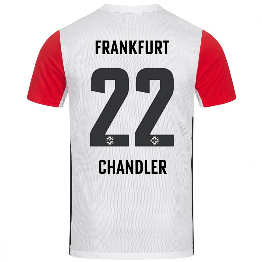 Men Football Timothy Chandler #22 White Red Home Jersey 2024/25 T-Shirt Canada