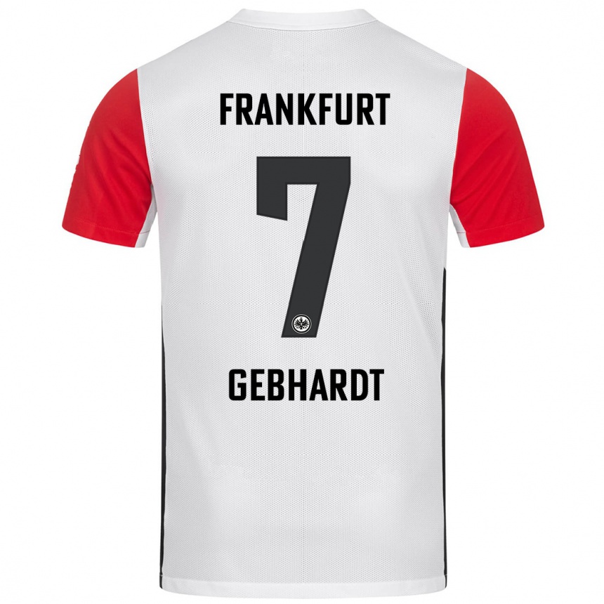 Homme Football Maillot Luca Gebhardt #7 Blanc Rouge Tenues Domicile 2024/25 Canada