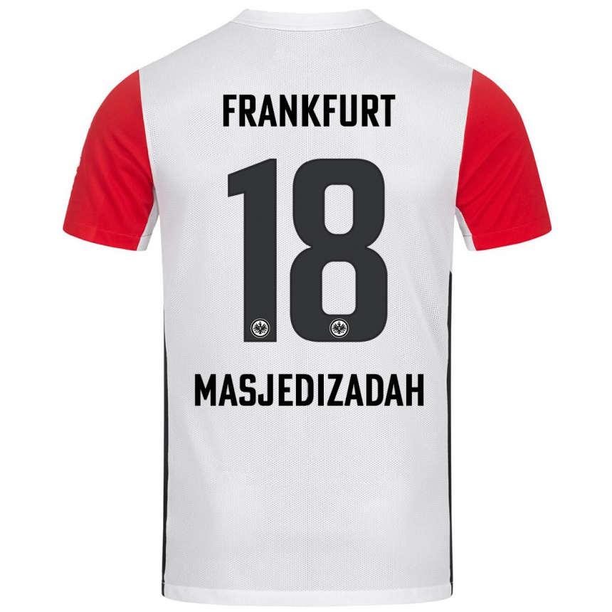 Homme Football Maillot Abolfazl Masjedizadah #18 Blanc Rouge Tenues Domicile 2024/25 Canada