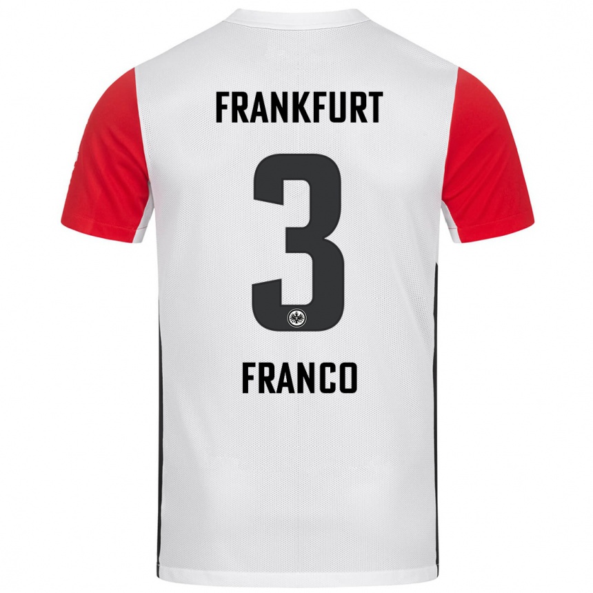 Men Football Giuseppe Franco #3 White Red Home Jersey 2024/25 T-Shirt Canada