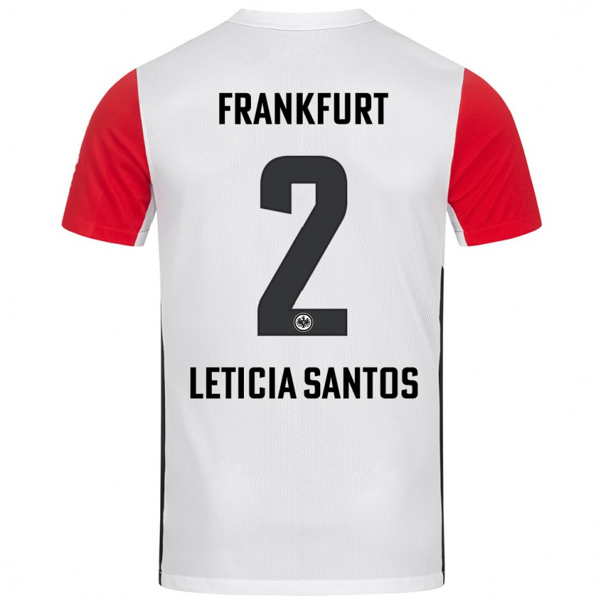 Men Football Letícia Santos De Oliveira #2 White Red Home Jersey 2024/25 T-Shirt Canada