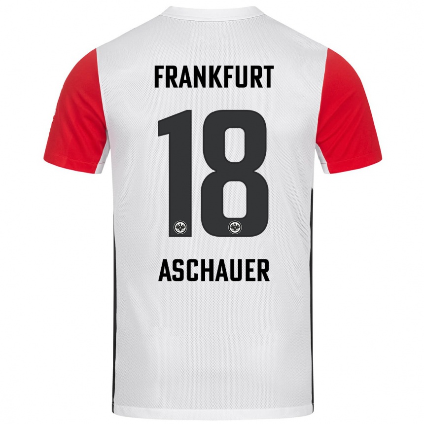 Men Football Verena Aschauer Hanshaw #18 White Red Home Jersey 2024/25 T-Shirt Canada