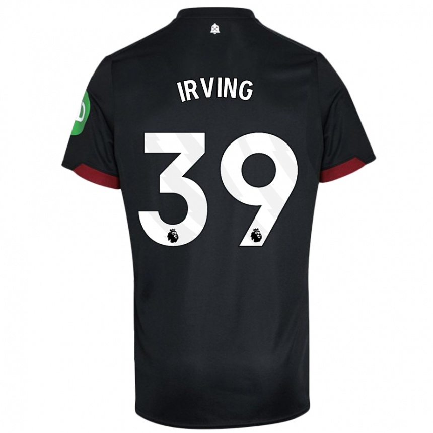 Men Football Andy Irving #39 Black White Away Jersey 2024/25 T-Shirt Canada