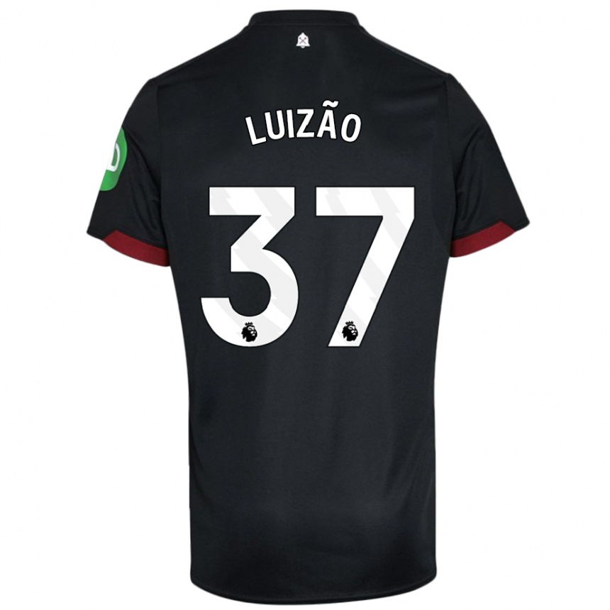 Men Football Luizão #37 Black White Away Jersey 2024/25 T-Shirt Canada