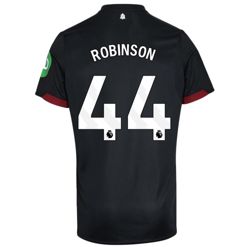 Men Football Junior Robinson #44 Black White Away Jersey 2024/25 T-Shirt Canada