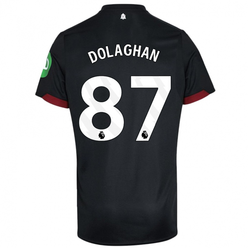 Men Football Brad Dolaghan #87 Black White Away Jersey 2024/25 T-Shirt Canada