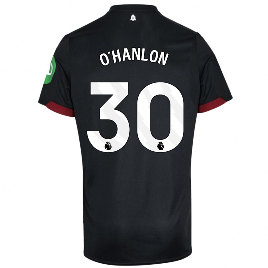 Men Football Katie O'hanlon #30 Black White Away Jersey 2024/25 T-Shirt Canada