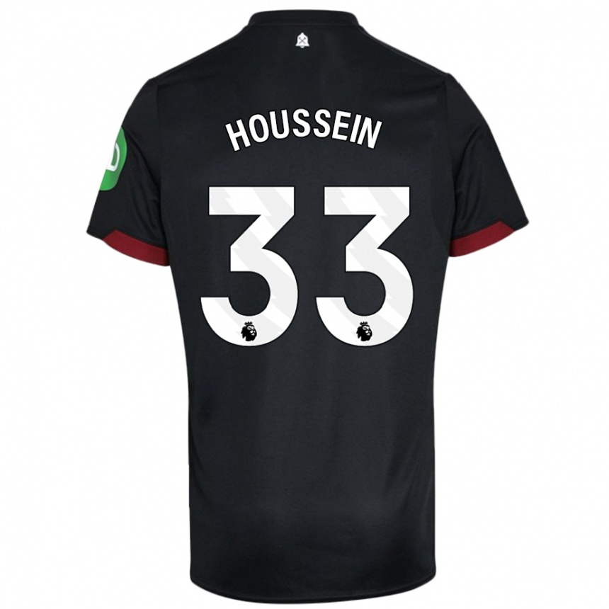 Men Football Halle Houssein #33 Black White Away Jersey 2024/25 T-Shirt Canada