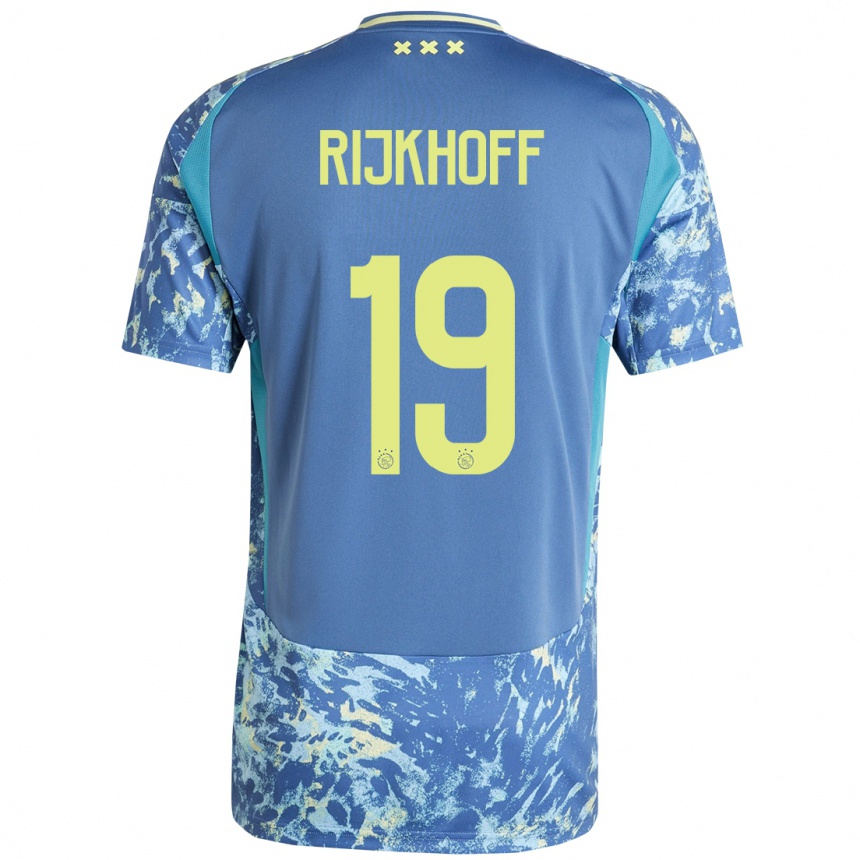 Homme Football Maillot Julian Rijkhoff #19 Gris Bleu Jaune Tenues Extérieur 2024/25 Canada