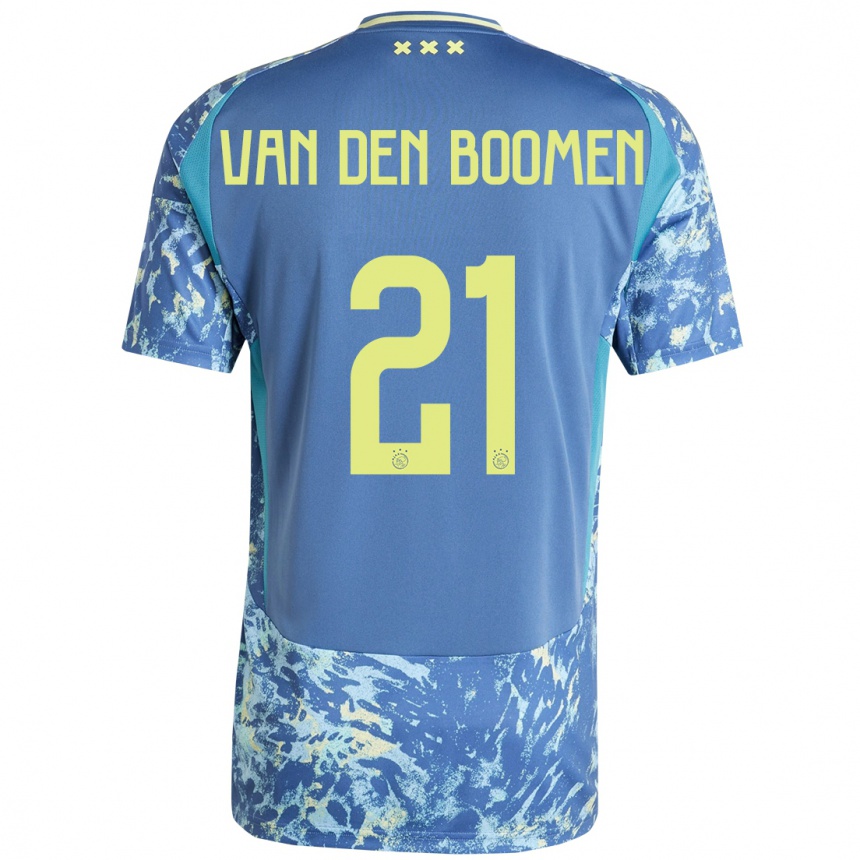 Men Football Branco Van Den Boomen #21 Grey Blue Yellow Away Jersey 2024/25 T-Shirt Canada