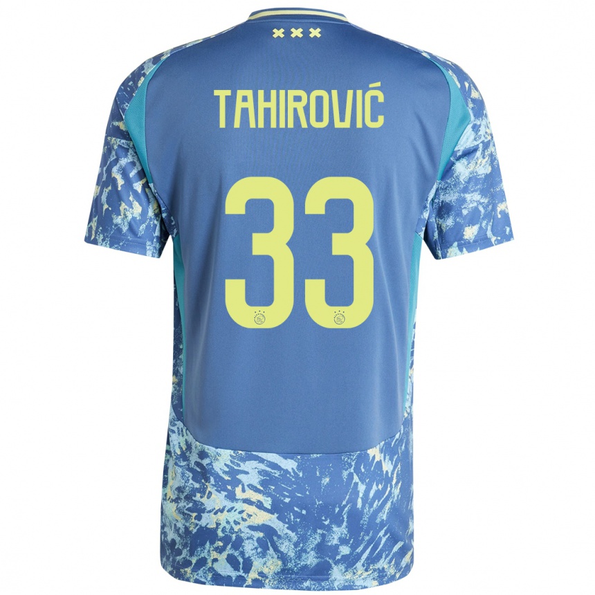 Homme Football Maillot Benjamin Tahirovic #33 Gris Bleu Jaune Tenues Extérieur 2024/25 Canada