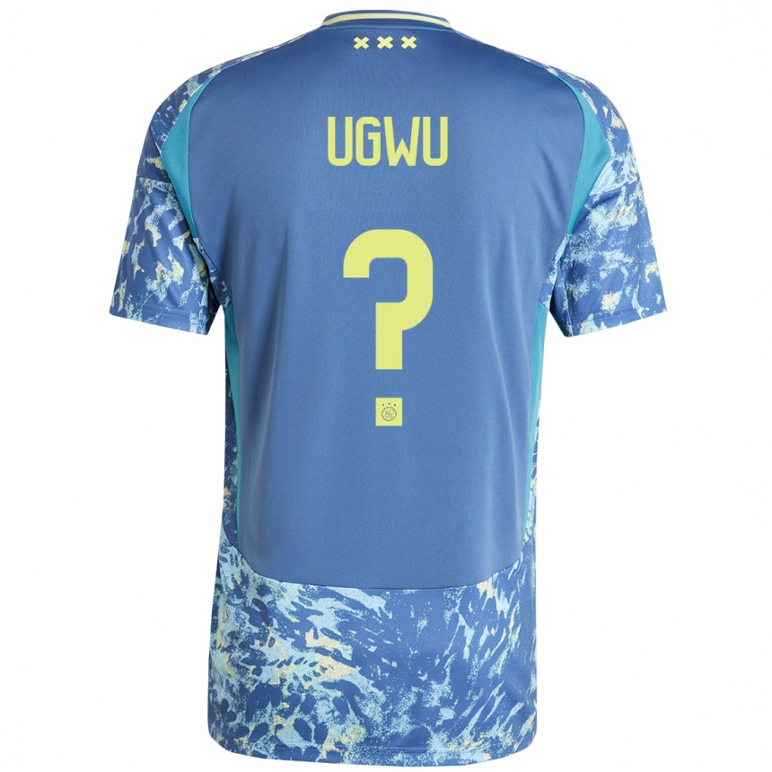 Men Football Precious Ugwu #0 Grey Blue Yellow Away Jersey 2024/25 T-Shirt Canada