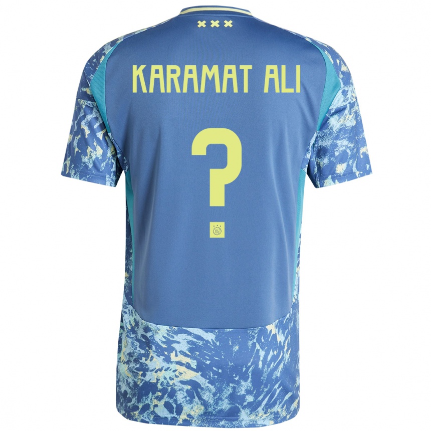 Men Football Yaïr Karamat Ali #0 Grey Blue Yellow Away Jersey 2024/25 T-Shirt Canada