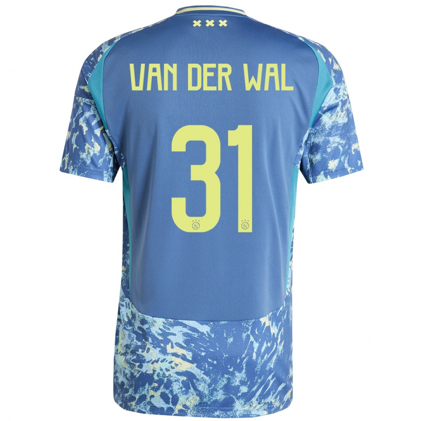 Men Football Dionne Van Der Wal #31 Grey Blue Yellow Away Jersey 2024/25 T-Shirt Canada