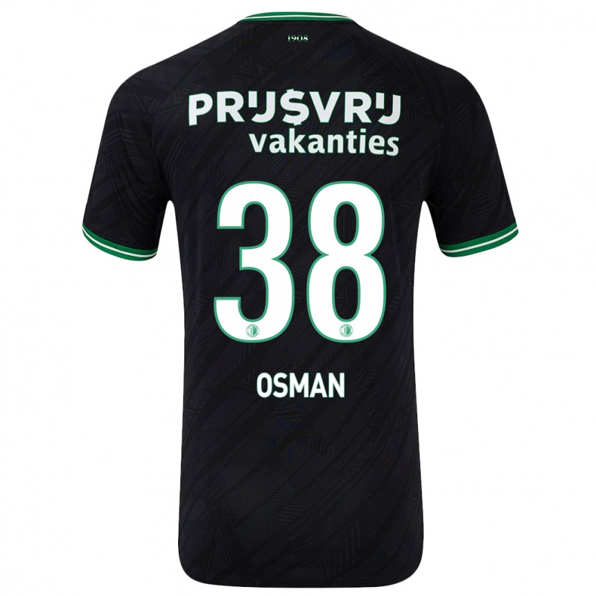 Homme Football Maillot Ibrahim Osman #38 Noir Vert Tenues Extérieur 2024/25 Canada