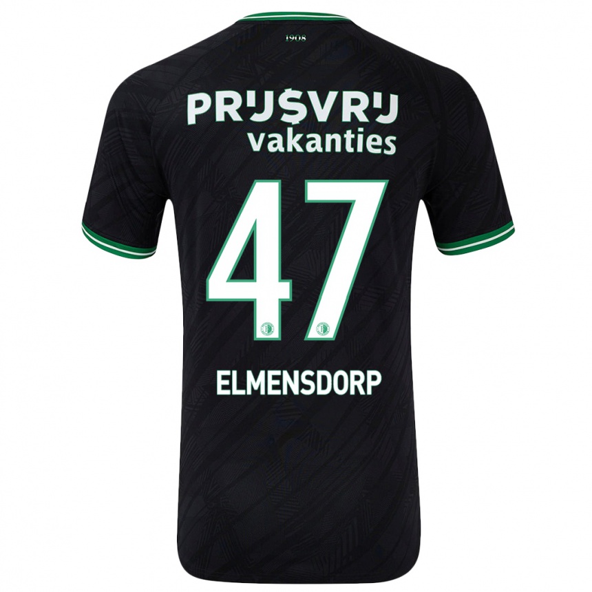 Men Football Paris Elmensdorp #47 Black Green Away Jersey 2024/25 T-Shirt Canada