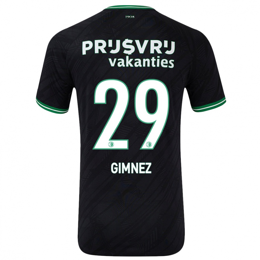 Men Football Santiago Gimnez #29 Black Green Away Jersey 2024/25 T-Shirt Canada