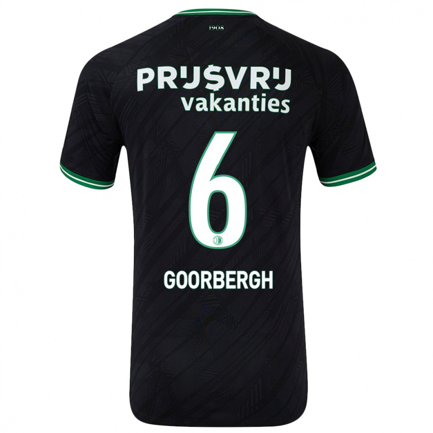 Men Football Cheyenne Van Den Goorbergh #6 Black Green Away Jersey 2024/25 T-Shirt Canada