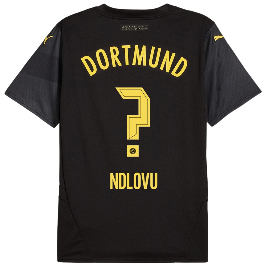 Men Football Desmond Ndlovu #0 Black Yellow Away Jersey 2024/25 T-Shirt Canada