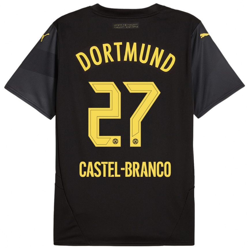 Men Football Diego Castel-Branco #27 Black Yellow Away Jersey 2024/25 T-Shirt Canada