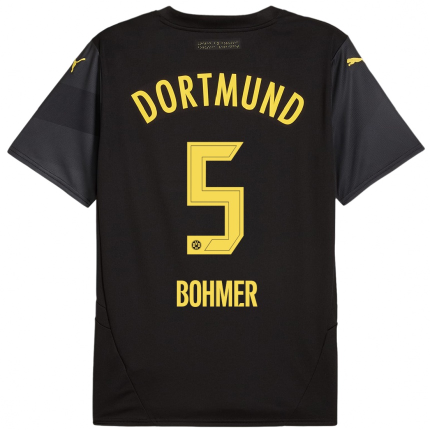 Homme Football Maillot Tim Bohmer #5 Noir Jaune Tenues Extérieur 2024/25 Canada