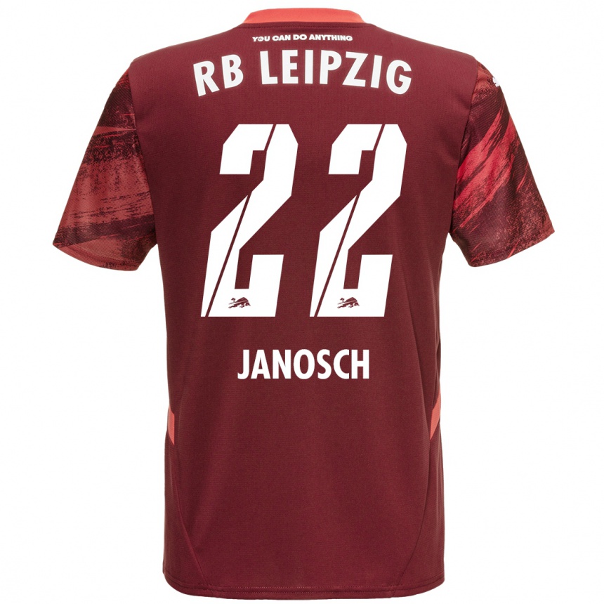 Men Football Luca Janosch #22 Burgundy Away Jersey 2024/25 T-Shirt Canada