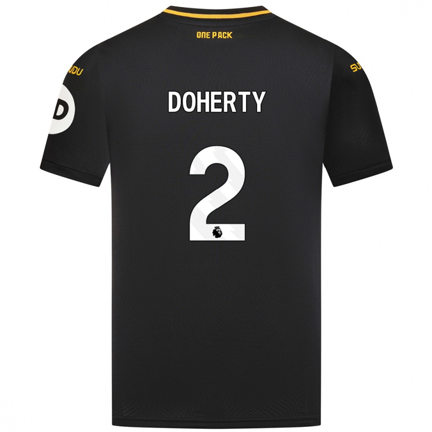 Men Football Matt Doherty #2 Black Away Jersey 2024/25 T-Shirt Canada