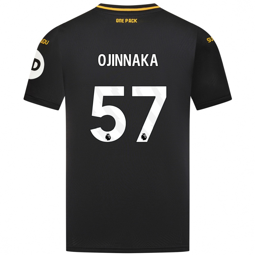 Men Football Temple Ojinnaka #57 Black Away Jersey 2024/25 T-Shirt Canada