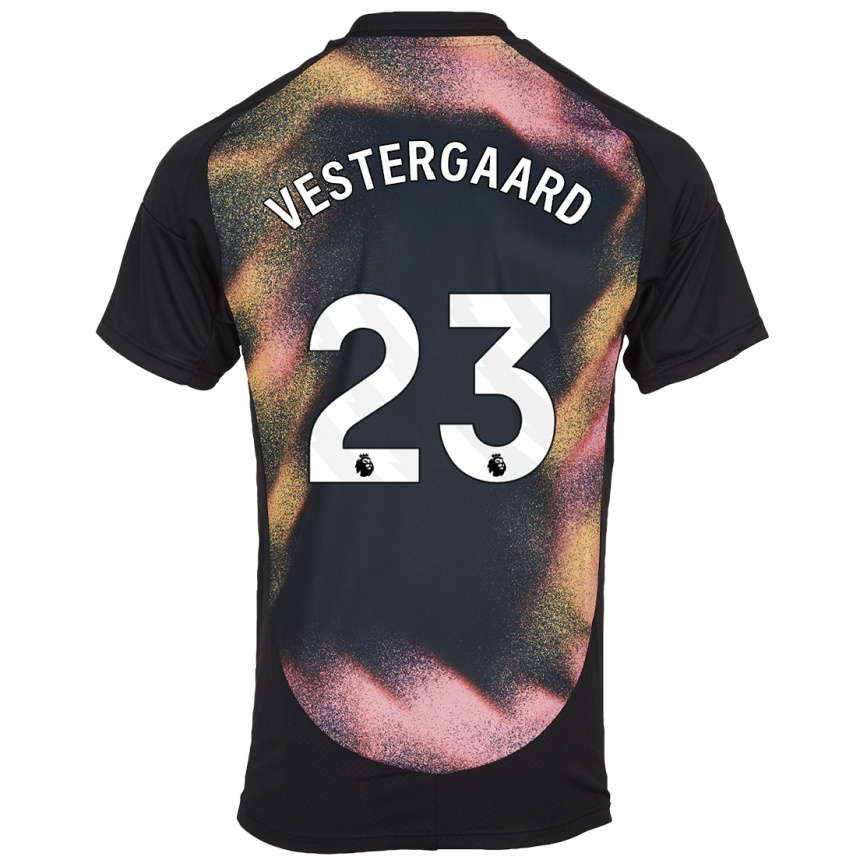 Homme Football Maillot Jannik Vestergaard #23 Noir Blanc Tenues Extérieur 2024/25 Canada