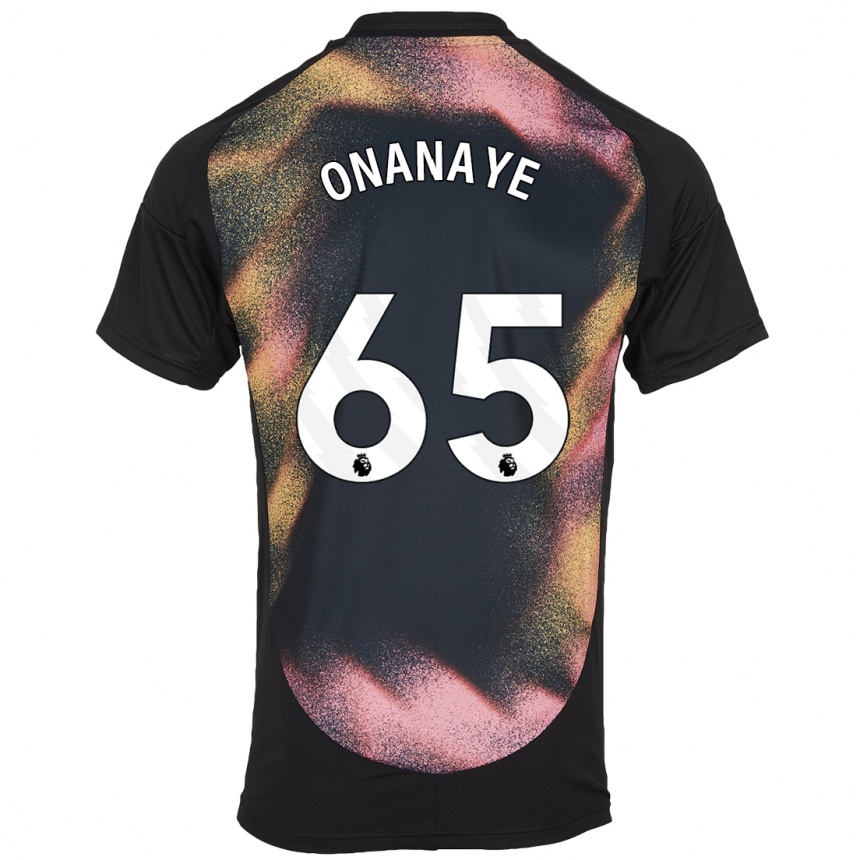 Men Football Toby Onanaye #65 Black White Away Jersey 2024/25 T-Shirt Canada