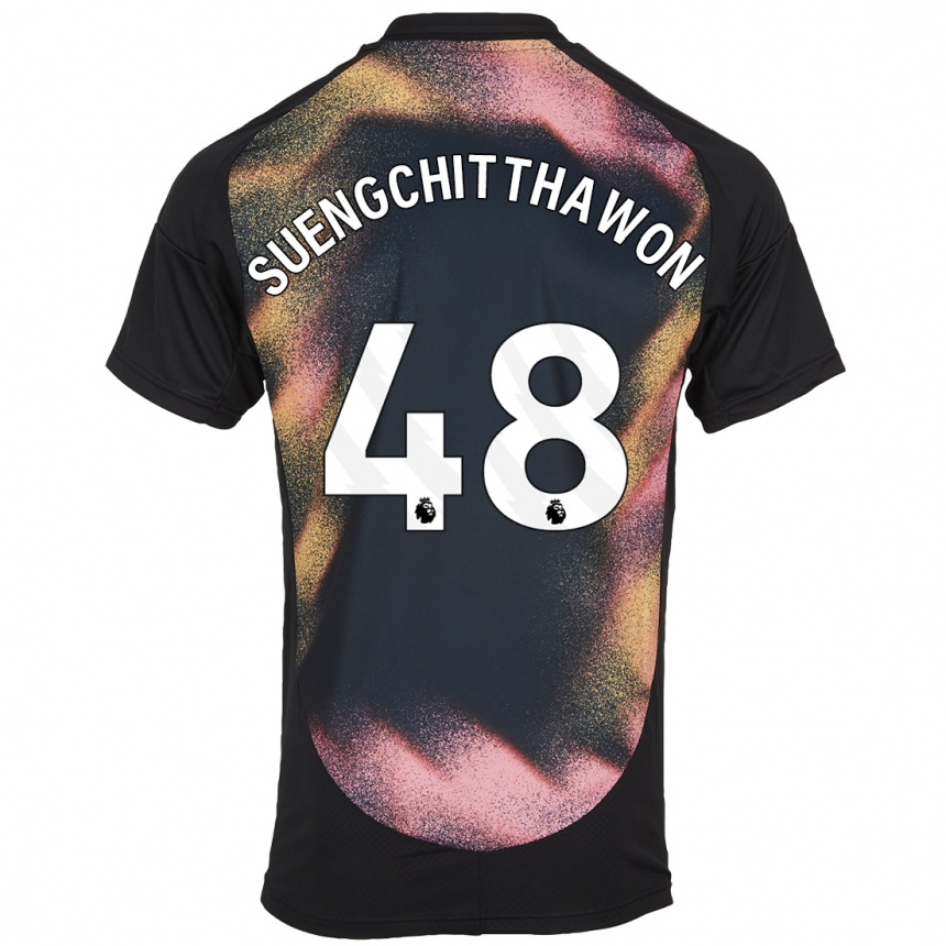 Men Football Thanawat Suengchitthawon #48 Black White Away Jersey 2024/25 T-Shirt Canada