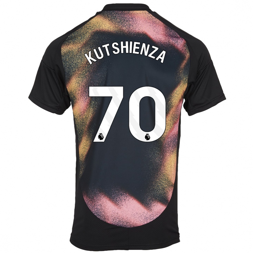 Men Football Jesper Kutshienza #70 Black White Away Jersey 2024/25 T-Shirt Canada