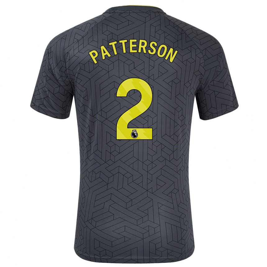 Men Football Nathan Patterson #2 Black Yellow Away Jersey 2024/25 T-Shirt Canada