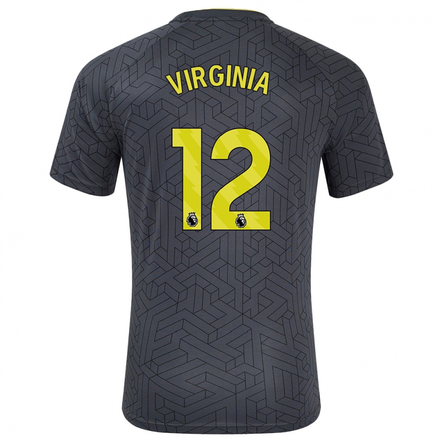 Homme Football Maillot João Virgínia #12 Noir Jaune Tenues Extérieur 2024/25 Canada