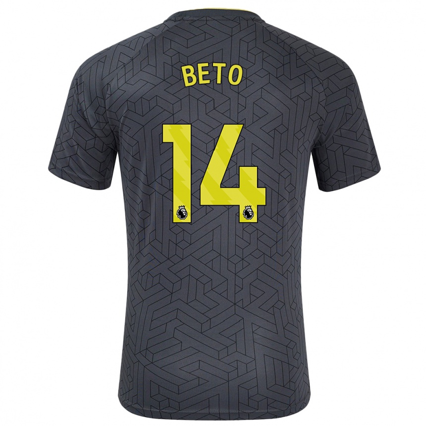 Men Football Beto #14 Black Yellow Away Jersey 2024/25 T-Shirt Canada