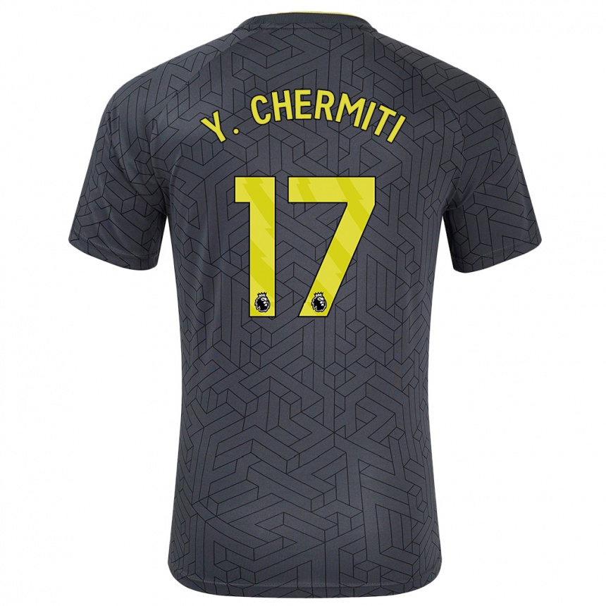 Men Football Chermiti #17 Black Yellow Away Jersey 2024/25 T-Shirt Canada