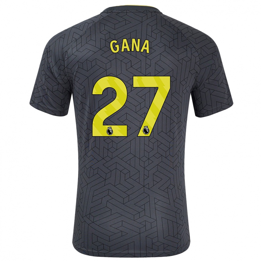 Men Football Idrissa Gueye #27 Black Yellow Away Jersey 2024/25 T-Shirt Canada