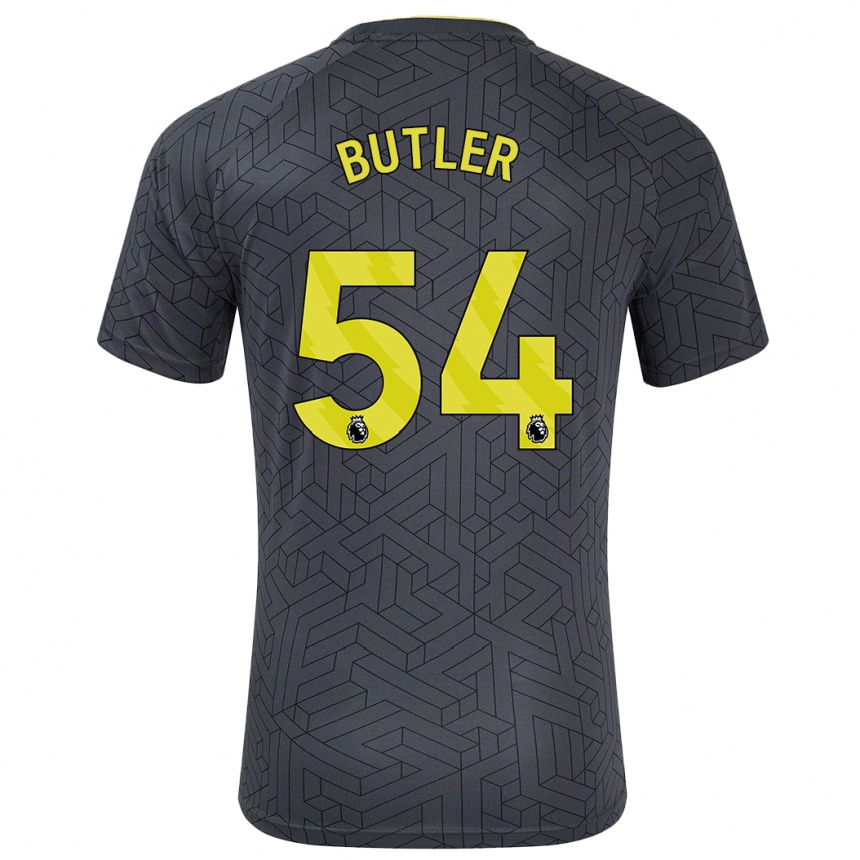 Men Football Jack Butler #54 Black Yellow Away Jersey 2024/25 T-Shirt Canada