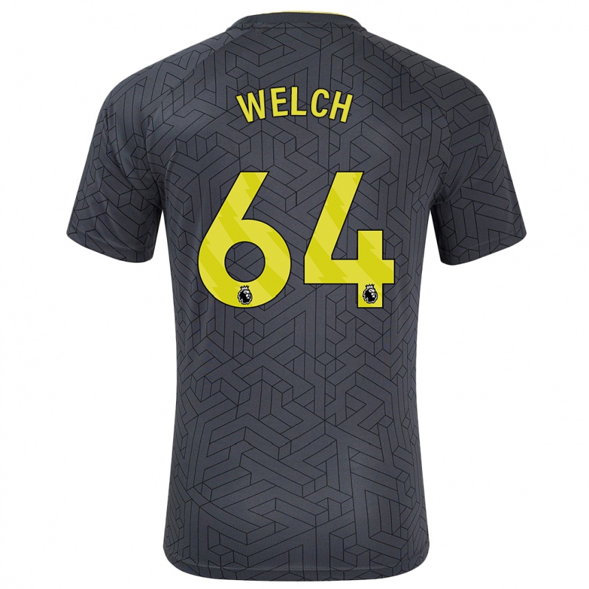 Men Football Reece Welch #64 Black Yellow Away Jersey 2024/25 T-Shirt Canada