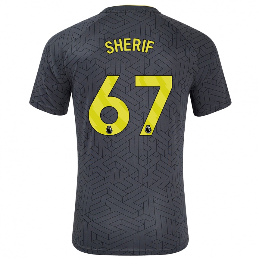 Homme Football Maillot Martin Sherif #67 Noir Jaune Tenues Extérieur 2024/25 Canada