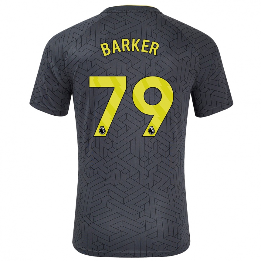 Men Football Owen Barker #79 Black Yellow Away Jersey 2024/25 T-Shirt Canada