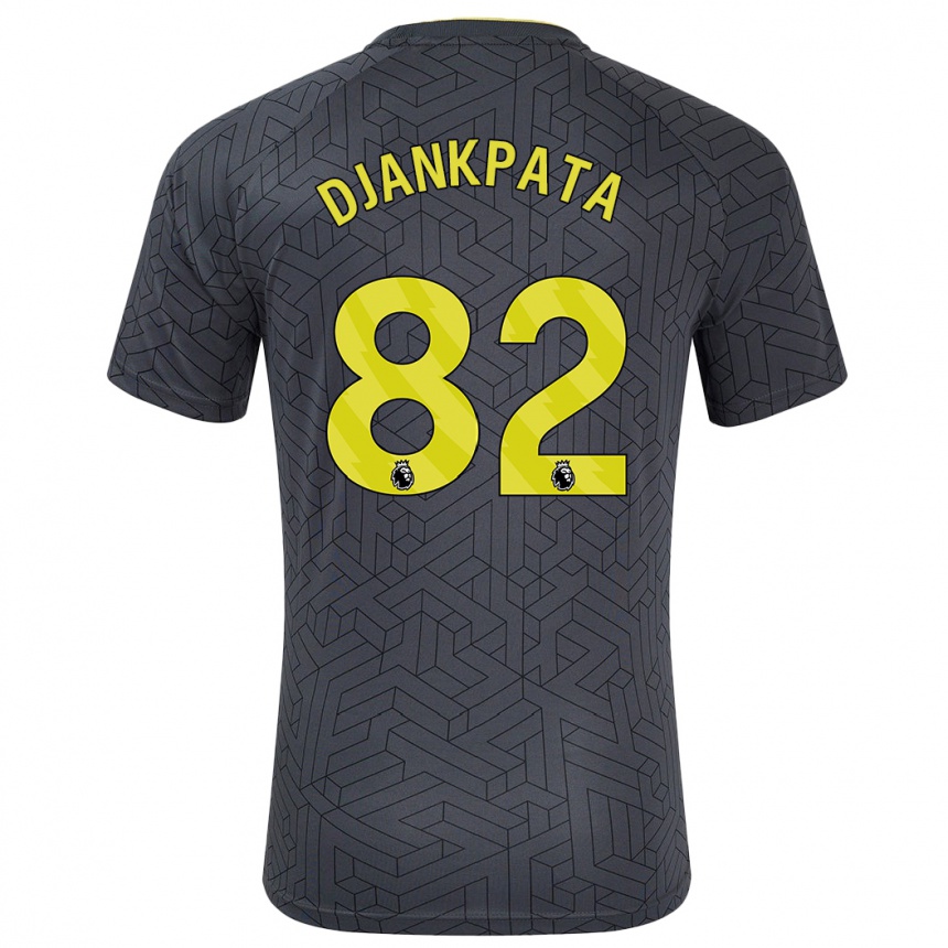 Men Football Halid Djankpata #82 Black Yellow Away Jersey 2024/25 T-Shirt Canada