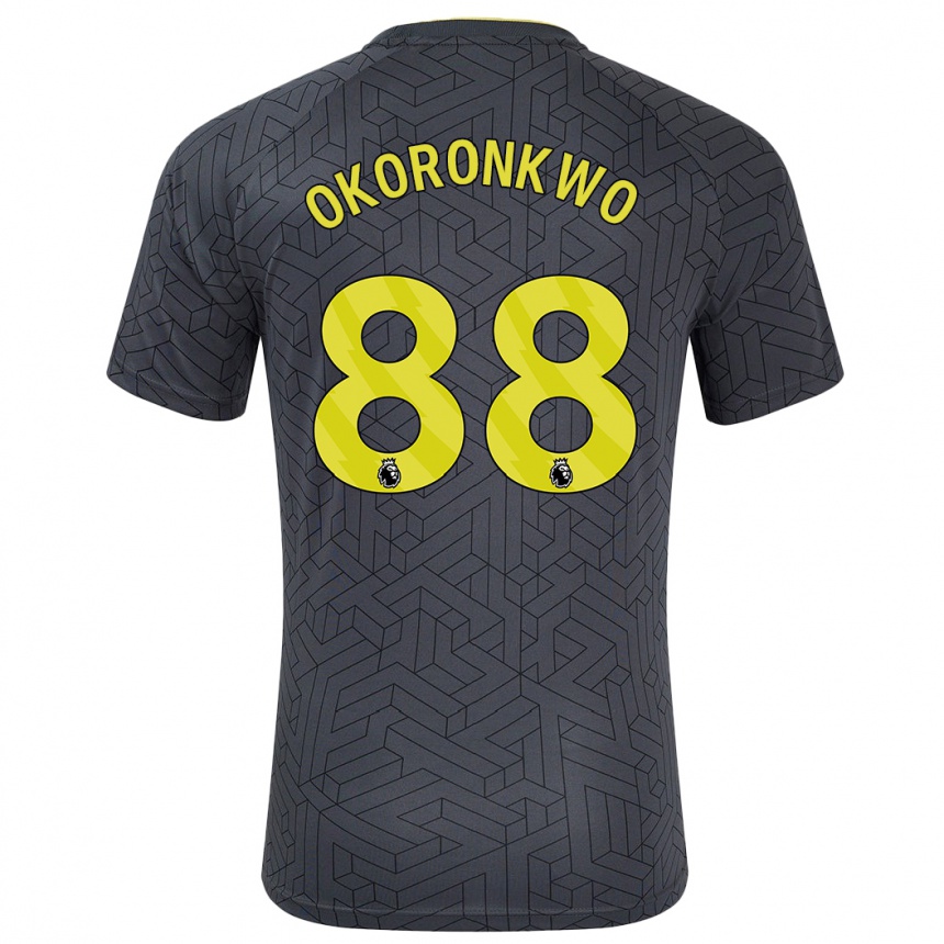 Men Football Francis Okoronkwo #88 Black Yellow Away Jersey 2024/25 T-Shirt Canada