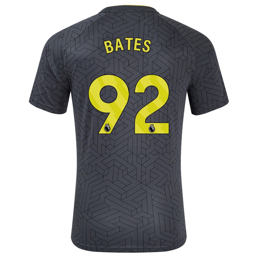 Men Football Callum Bates #92 Black Yellow Away Jersey 2024/25 T-Shirt Canada