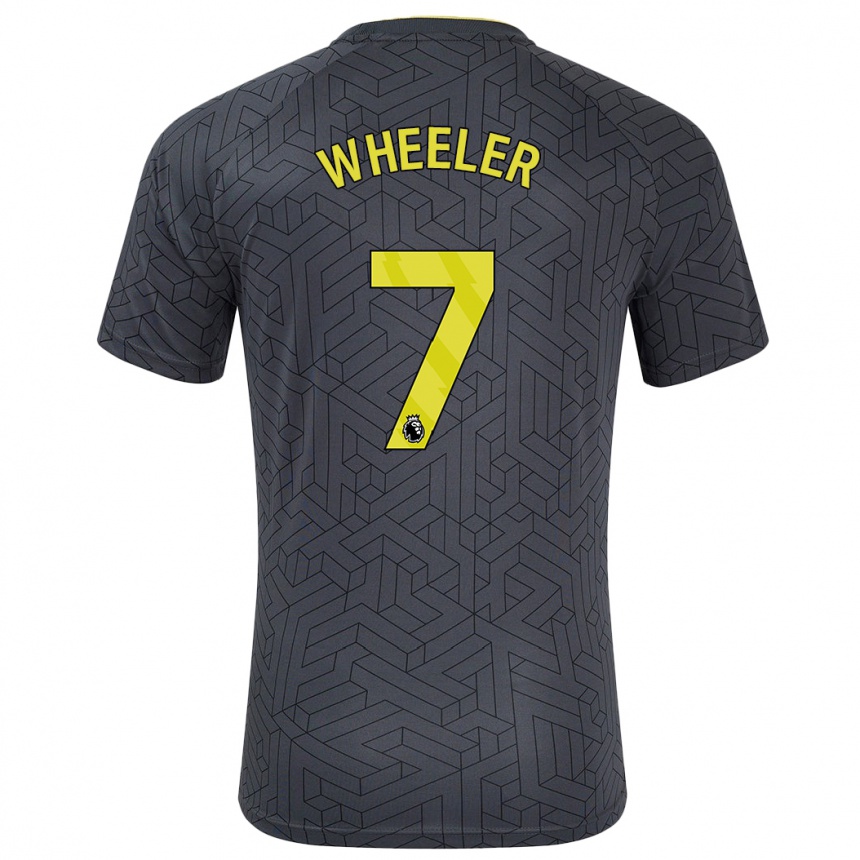 Men Football Clare Wheeler #7 Black Yellow Away Jersey 2024/25 T-Shirt Canada