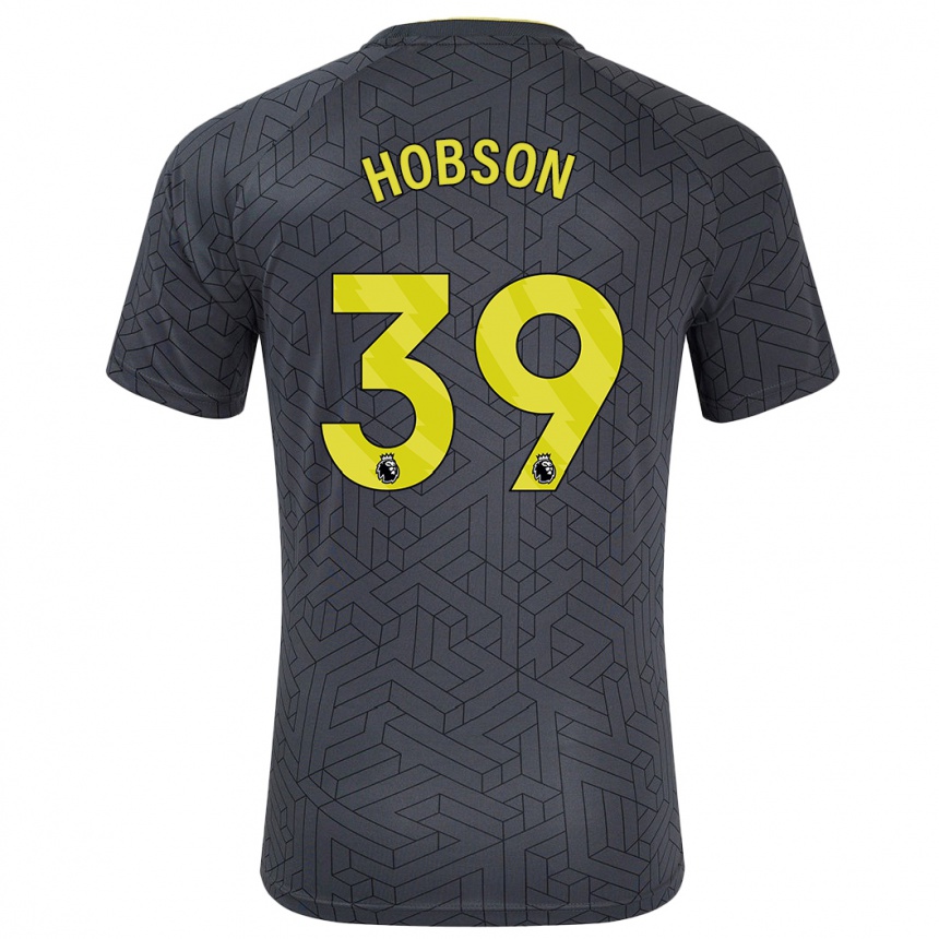 Men Football Issy Hobson #39 Black Yellow Away Jersey 2024/25 T-Shirt Canada