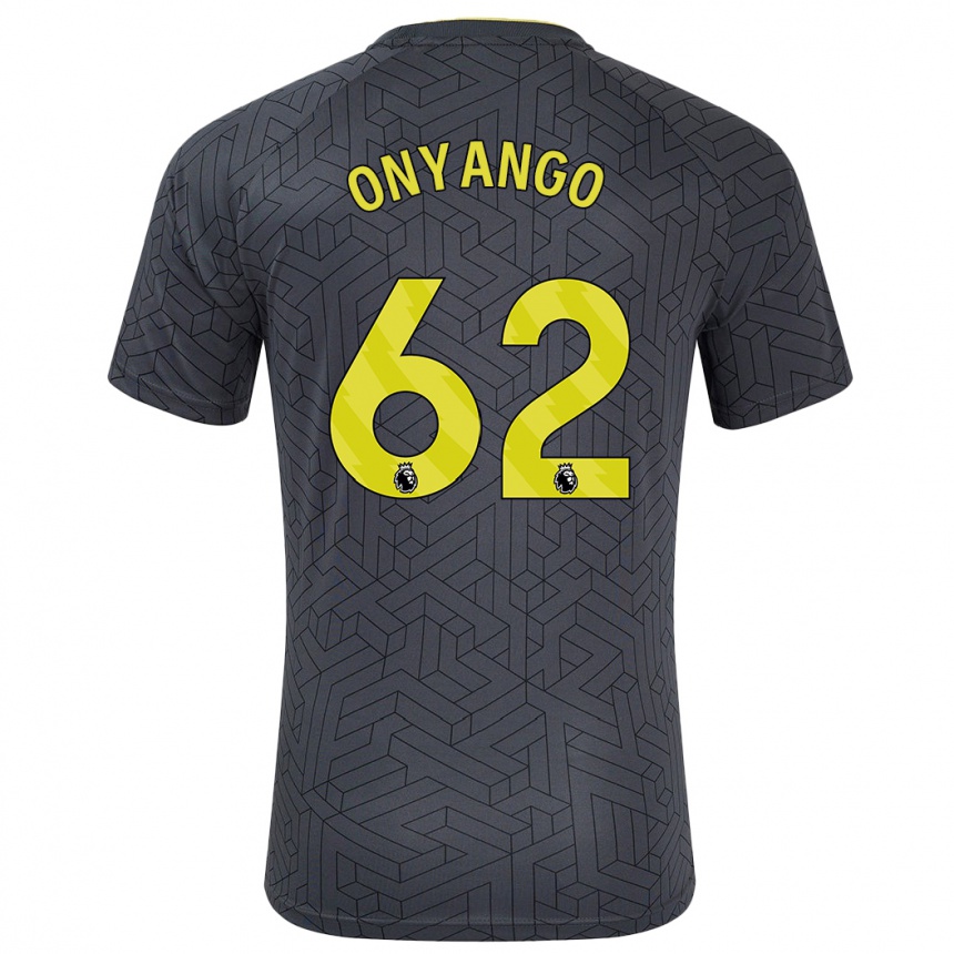 Men Football Tyler Onyango #62 Black Yellow Away Jersey 2024/25 T-Shirt Canada